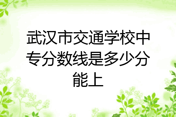 武汉市交通学校中专分数线是多少分能上
