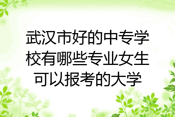 武汉市好的中专学校有哪些专业女生可以报考的大学