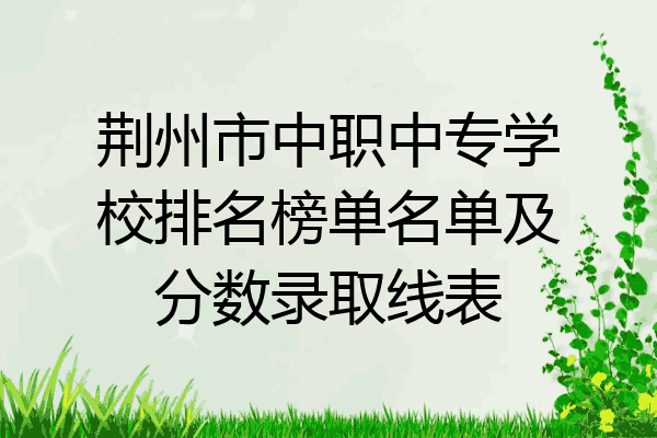 荆州市中职中专学校排名榜单名单及分数录取线表