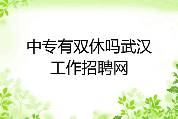 中专有双休吗武汉工作招聘网