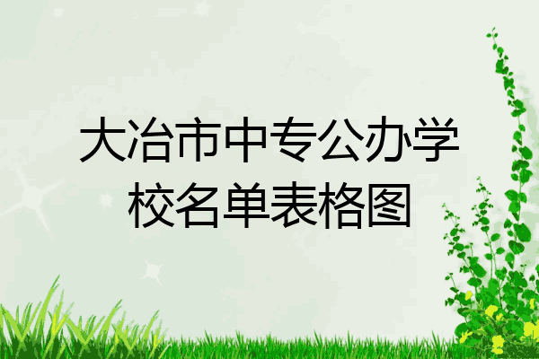 大冶市中专公办学校名单表格图