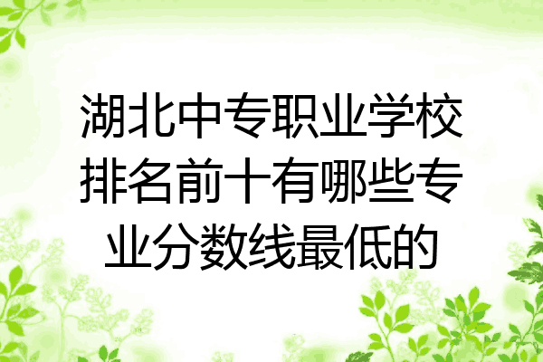 湖北中专职业学校排名前十有哪些专业分数线最低的