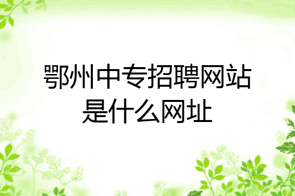 鄂州中专招聘网站是什么网址