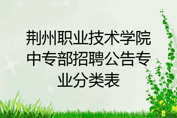 荆州职业技术学院中专部招聘公告专业分类表