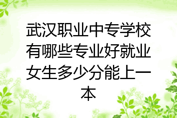 武汉职业中专学校有哪些专业好就业女生多少分能上一本