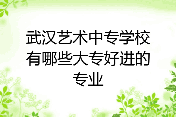 武汉艺术中专学校有哪些大专好进的专业