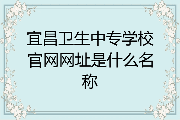 宜昌卫生中专学校官网网址是什么名称