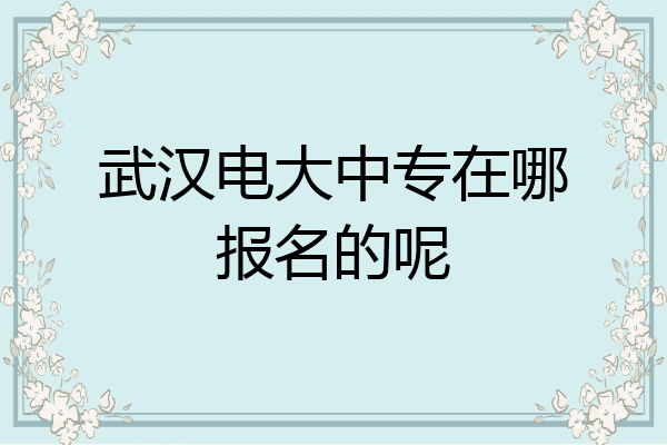 武汉电大中专在哪报名的呢