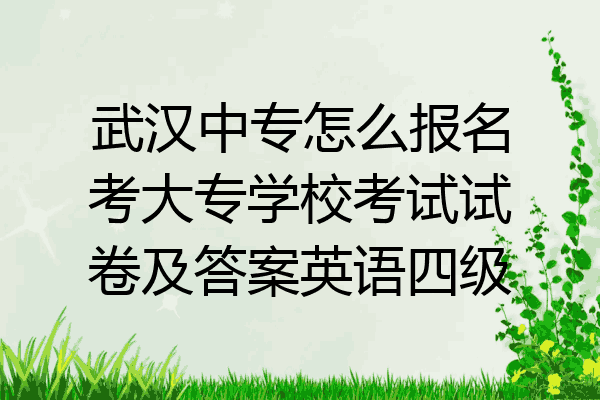 武汉中专怎么报名考大专学校考试试卷及答案英语四级