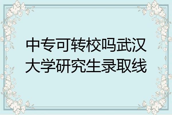 中专可转校吗武汉大学研究生录取线
