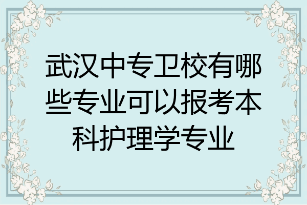 武汉中专卫校有哪些专业可以报考本科护理学专业