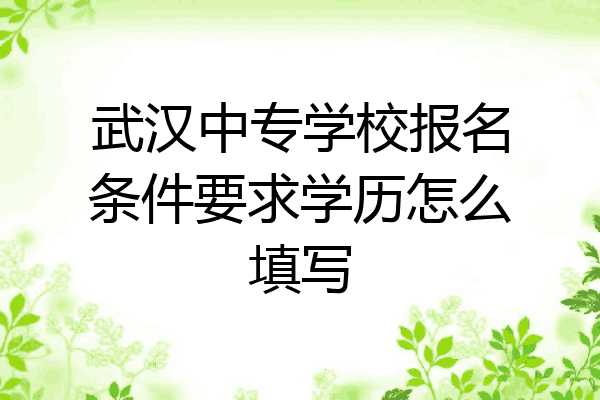 武汉中专学校报名条件要求学历怎么填写