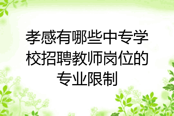 孝感有哪些中专学校招聘教师岗位的专业限制