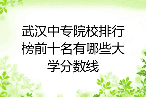 武汉中专院校排行榜前十名有哪些大学分数线