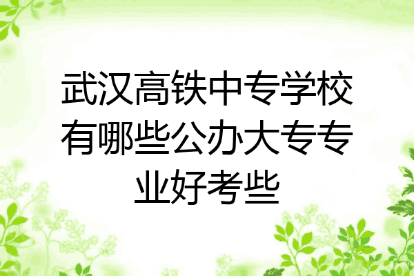 武汉高铁中专学校有哪些公办大专专业好考些