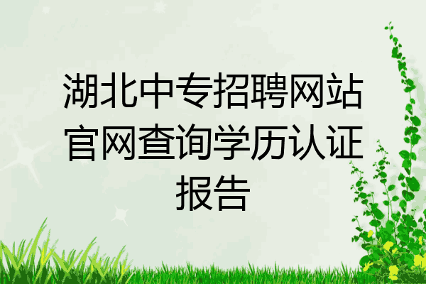 湖北中专招聘网站官网查询学历认证报告