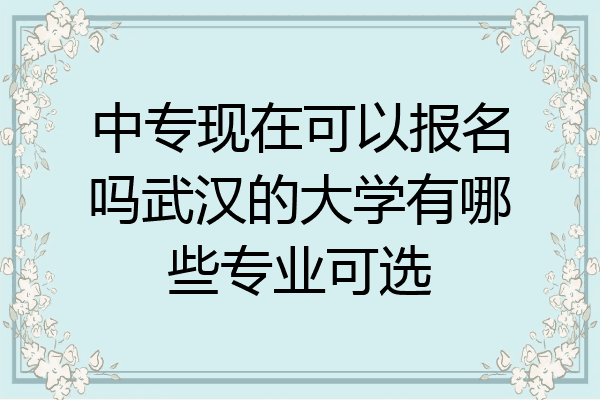 中专现在可以报名吗武汉的大学有哪些专业可选