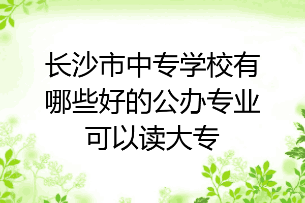 长沙市中专学校有哪些好的公办专业可以读大专