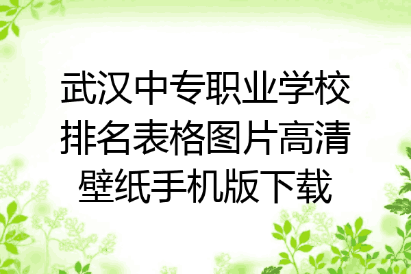武汉中专职业学校排名表格图片高清壁纸手机版下载