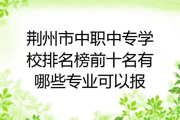 荆州市中职中专学校排名榜前十名有哪些专业可以报