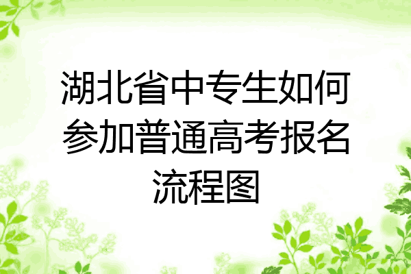 湖北省中专生如何参加普通高考报名流程图