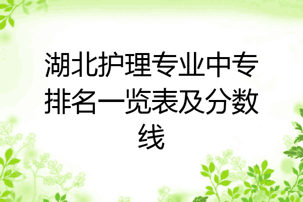 湖北护理专业中专排名一览表及分数线