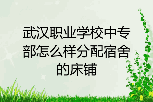 武汉职业学校中专部怎么样分配宿舍的床铺