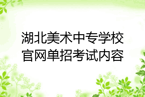 湖北美术中专学校官网单招考试内容