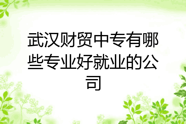 武汉财贸中专有哪些专业好就业的公司