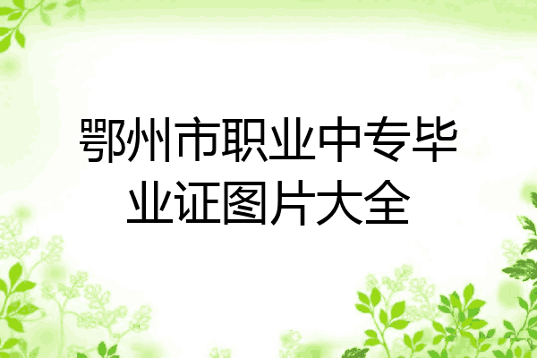 鄂州市职业中专毕业证图片大全