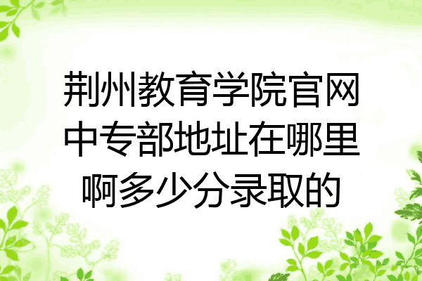 荆州教育学院官网中专部地址在哪里啊多少分录取的