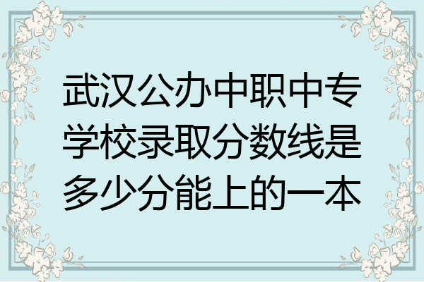 武汉公办中职中专学校录取分数线是多少分能上的一本