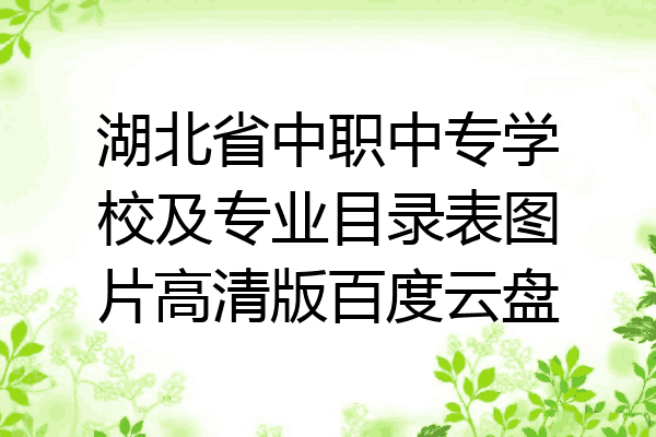 湖北省中职中专学校及专业目录表图片高清版百度云盘