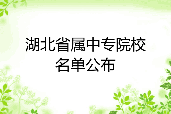 湖北省属中专院校名单公布