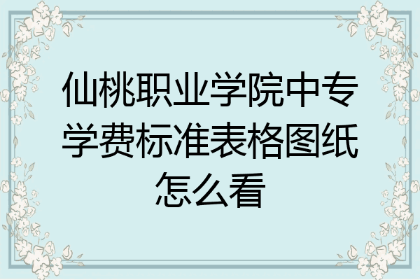 仙桃职业学院中专学费标准表格图纸怎么看