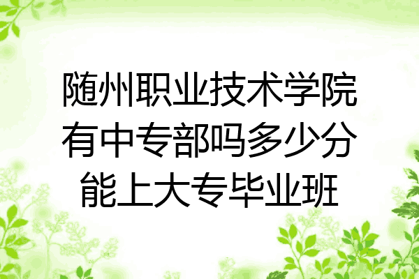 随州职业技术学院有中专部吗多少分能上大专毕业班