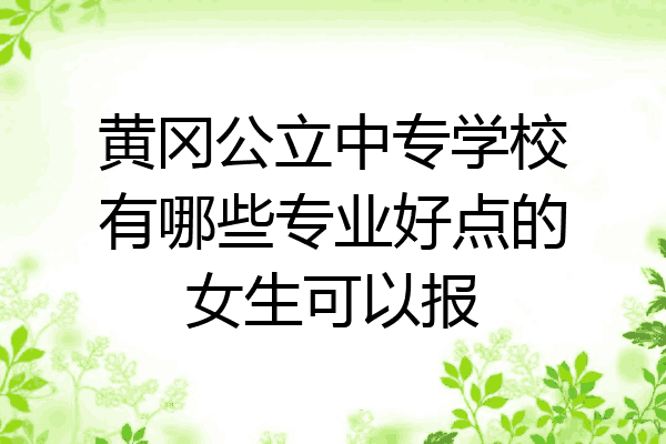 黄冈公立中专学校有哪些专业好点的女生可以报