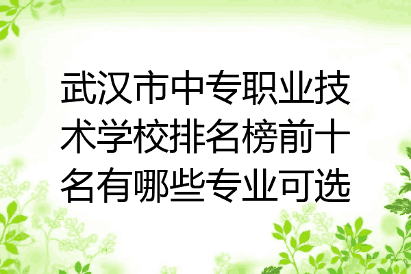 武汉市中专职业技术学校排名榜前十名有哪些专业可选