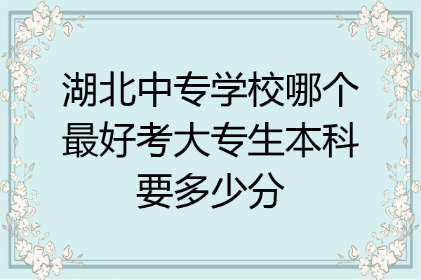 湖北中专学校哪个最好考大专生本科要多少分