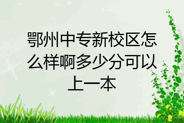 鄂州中专新校区怎么样啊多少分可以上一本