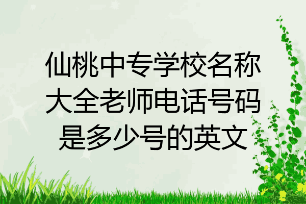 仙桃中专学校名称大全老师电话号码是多少号的英文