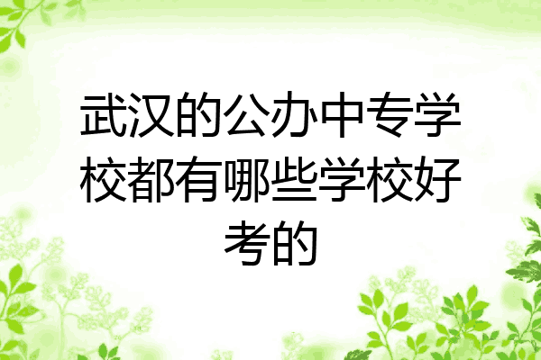 武汉的公办中专学校都有哪些学校好考的