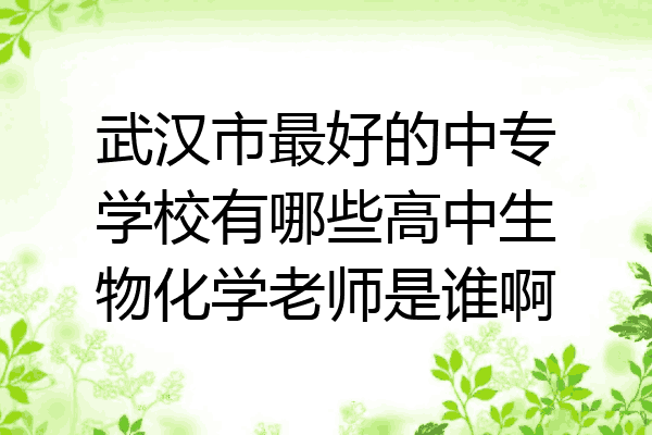 武汉市最好的中专学校有哪些高中生物化学老师是谁啊