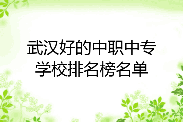 武汉好的中职中专学校排名榜名单