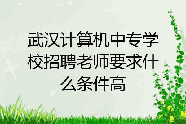 武汉计算机中专学校招聘老师要求什么条件高