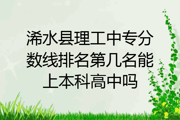 浠水县理工中专分数线排名第几名能上本科高中吗
