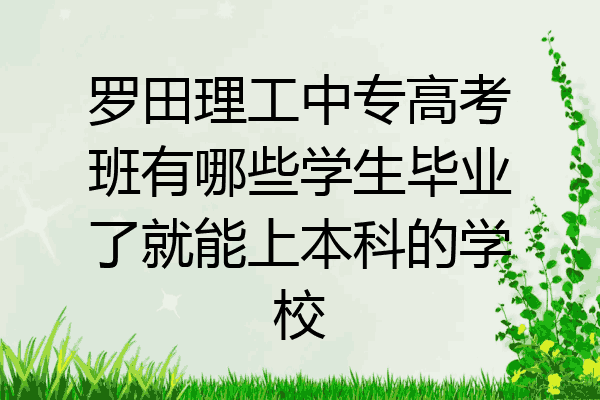 罗田理工中专高考班有哪些学生毕业了就能上本科的学校