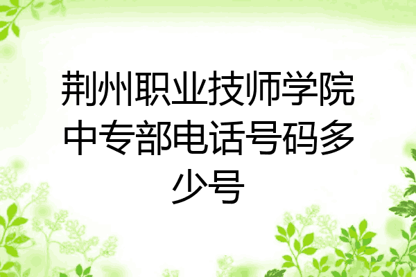 荆州职业技师学院中专部电话号码多少号