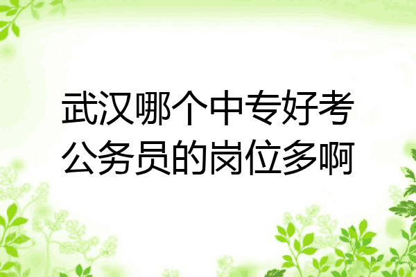 武汉哪个中专好考公务员的岗位多啊