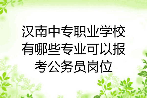 汉南中专职业学校有哪些专业可以报考公务员岗位